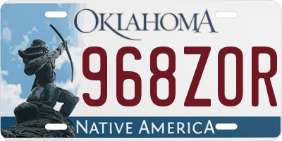 OK license plate 968ZOR