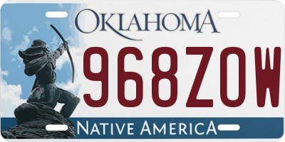 OK license plate 968ZOW