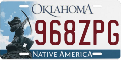 OK license plate 968ZPG