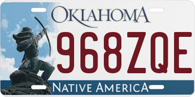 OK license plate 968ZQE
