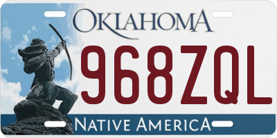 OK license plate 968ZQL