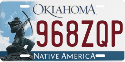 OK license plate 968ZQP