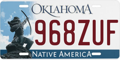 OK license plate 968ZUF