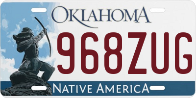 OK license plate 968ZUG