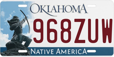 OK license plate 968ZUW