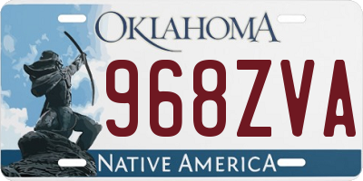 OK license plate 968ZVA