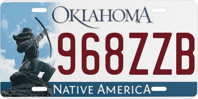 OK license plate 968ZZB