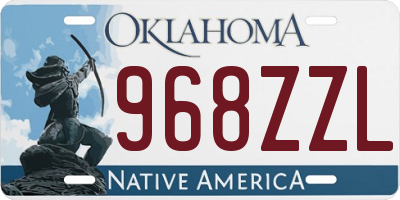 OK license plate 968ZZL