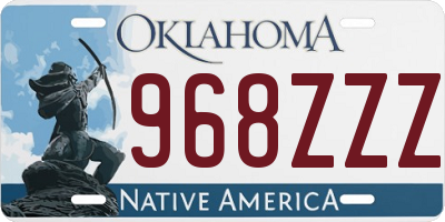 OK license plate 968ZZZ