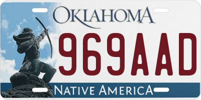 OK license plate 969AAD