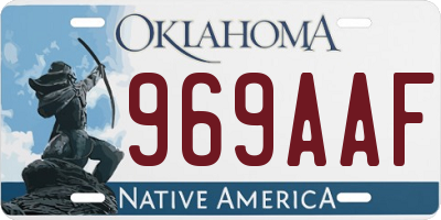 OK license plate 969AAF