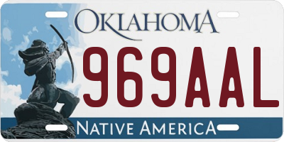 OK license plate 969AAL