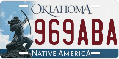 OK license plate 969ABA
