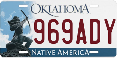 OK license plate 969ADY