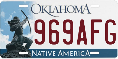 OK license plate 969AFG