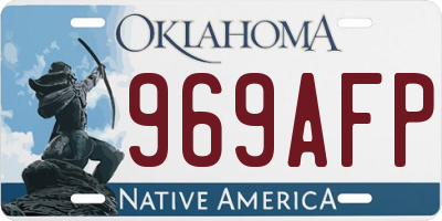 OK license plate 969AFP