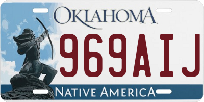 OK license plate 969AIJ
