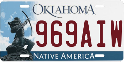 OK license plate 969AIW