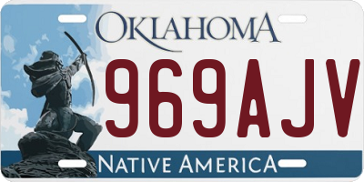 OK license plate 969AJV