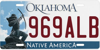 OK license plate 969ALB
