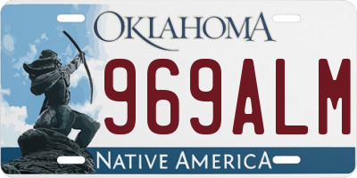 OK license plate 969ALM