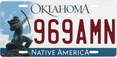 OK license plate 969AMN