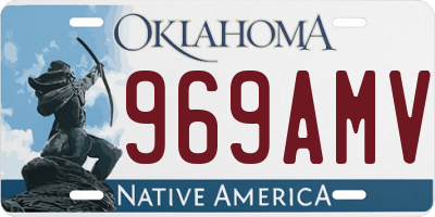 OK license plate 969AMV