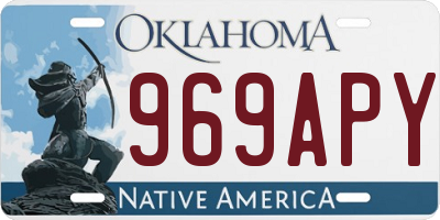 OK license plate 969APY