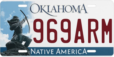 OK license plate 969ARM