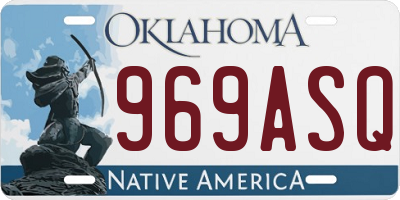 OK license plate 969ASQ