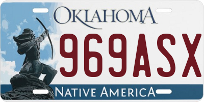 OK license plate 969ASX