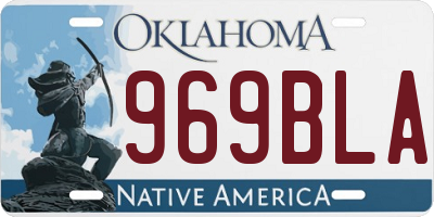 OK license plate 969BLA