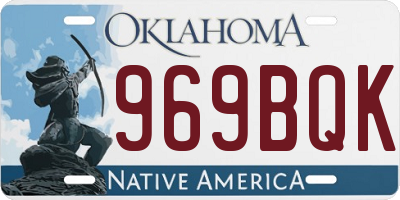 OK license plate 969BQK