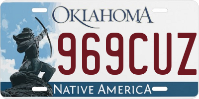OK license plate 969CUZ
