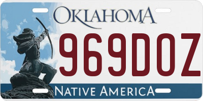 OK license plate 969DOZ