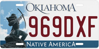 OK license plate 969DXF
