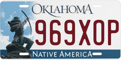 OK license plate 969XOP