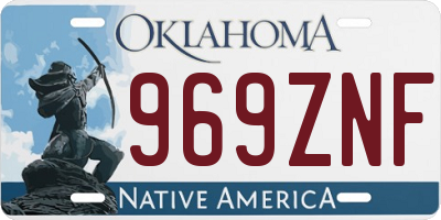 OK license plate 969ZNF