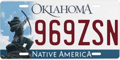 OK license plate 969ZSN