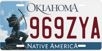 OK license plate 969ZYA