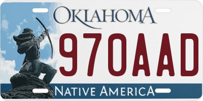 OK license plate 970AAD