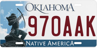 OK license plate 970AAK