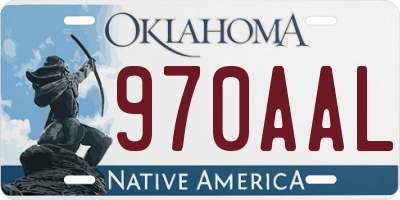 OK license plate 970AAL