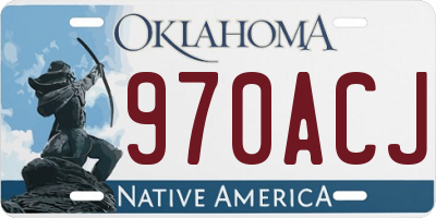 OK license plate 970ACJ