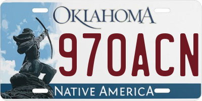 OK license plate 970ACN