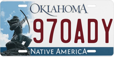 OK license plate 970ADY