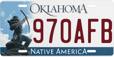OK license plate 970AFB