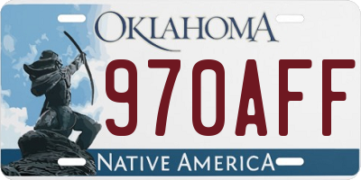 OK license plate 970AFF