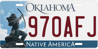 OK license plate 970AFJ