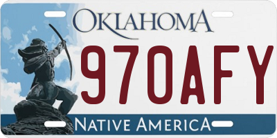 OK license plate 970AFY
